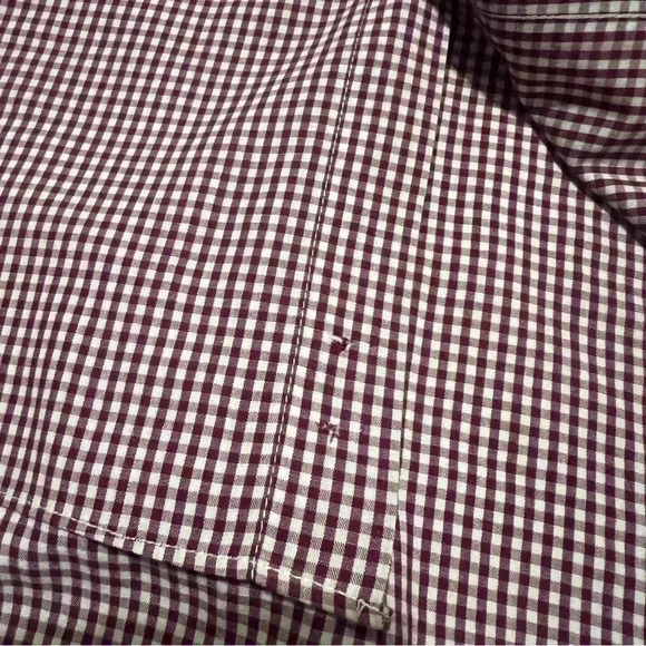 STAFFORD red and white long sleeves button down mans shirt size 17/ 34-35 - Picture 4 of 4
